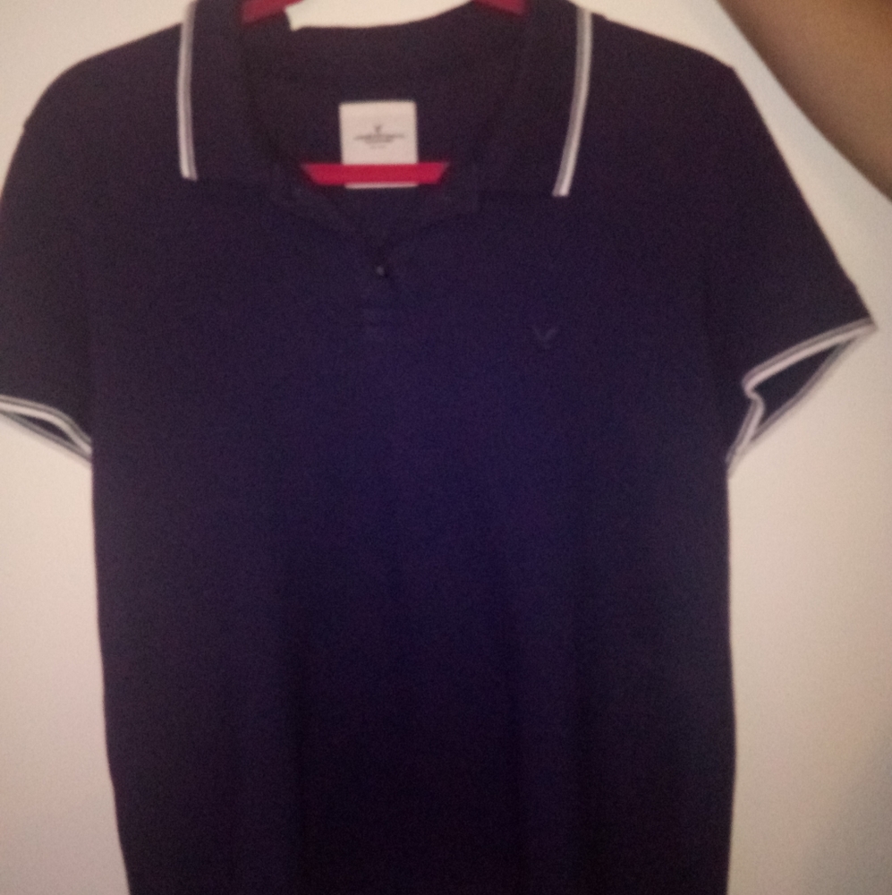 American eagle blue and white top